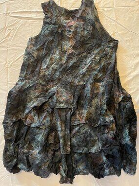 Women's Comfy USA Lagenlook Tie Dye Sleeveless Dress XL